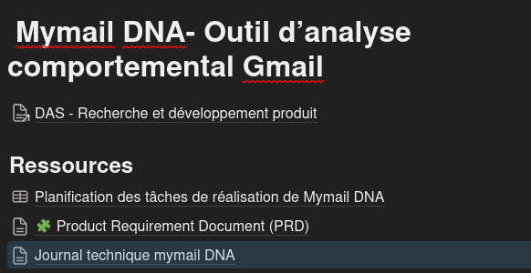 Dossier Notion du projet DNA Mail